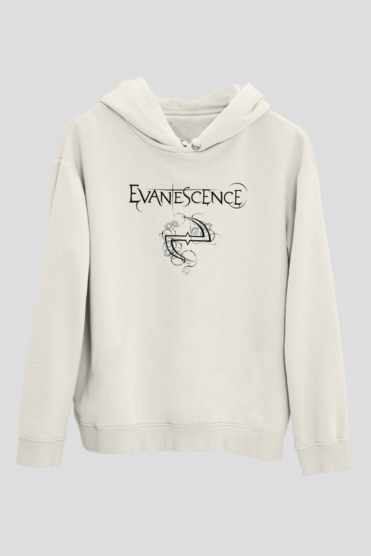 Evanescence Beyaz Unisex Kapşonlu Sweatshirt