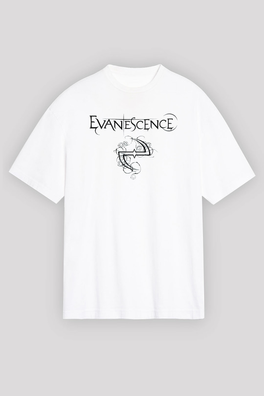 Evanescence Beyaz Unisex Oversize Tişört T-Shirt