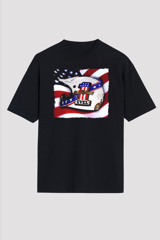 Evel Knievel Siyah Unisex Tişört