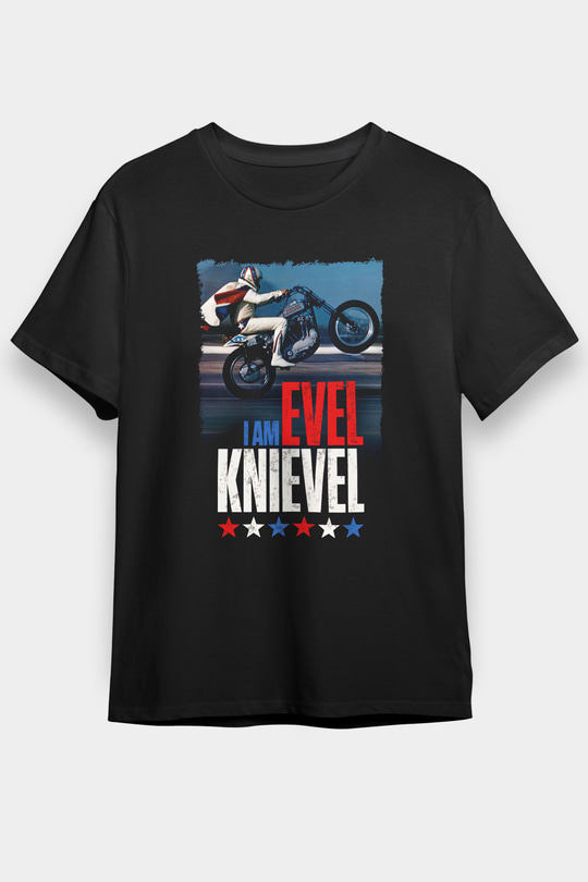 Evel Knievel Siyah Unisex Tişört