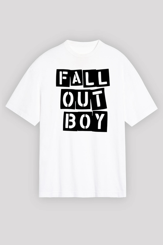 Fall Out Boy Beyaz Unisex Oversize Tişört T-Shirt