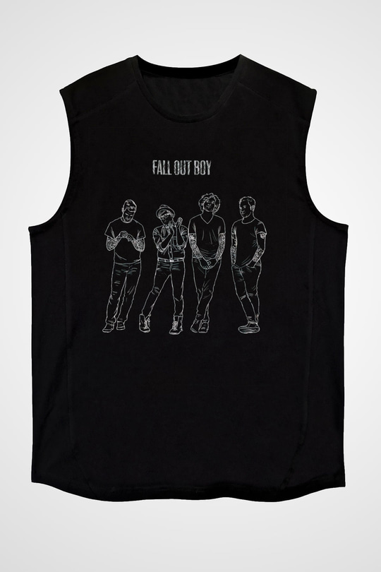Fall Out Boy Siyah Unisex Kolsuz Tişört