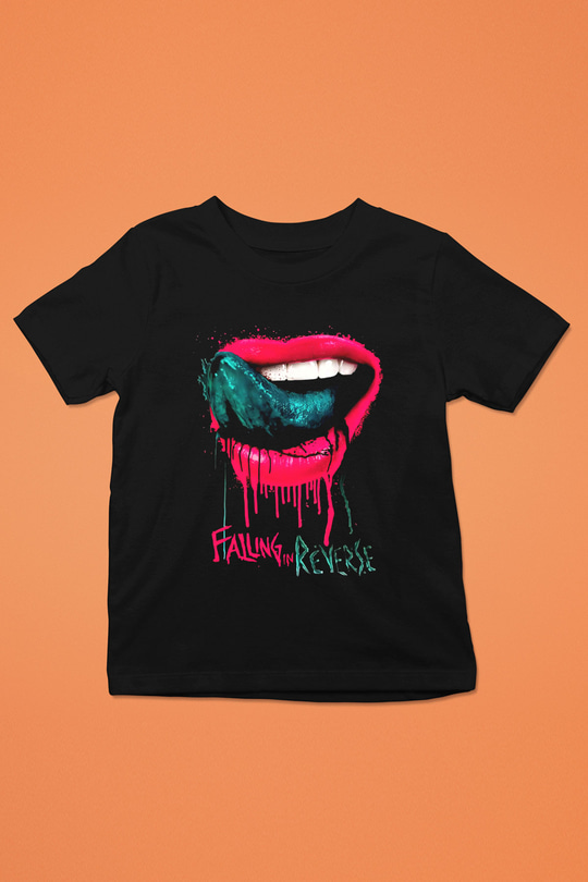 Falling In Reverse Baskılı Siyah Unisex Çocuk Tişört