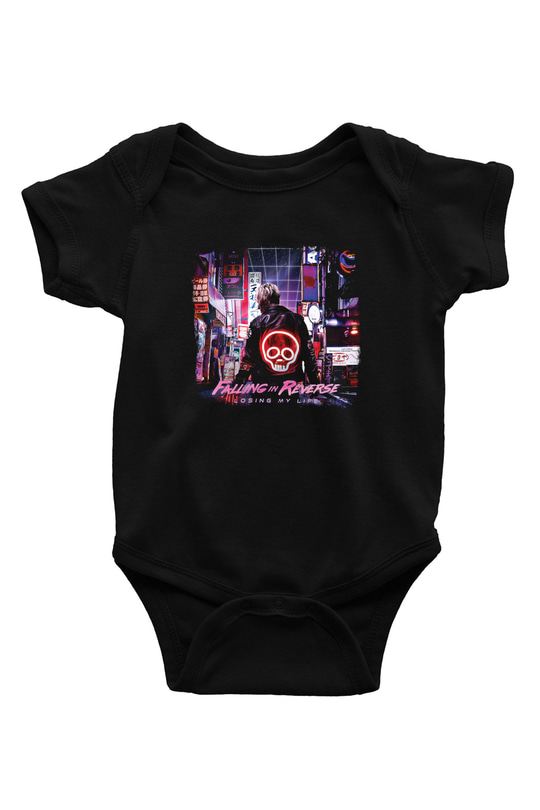 Falling In Reverse Baskılı Unisex Siyah Bebek Body - Zıbın