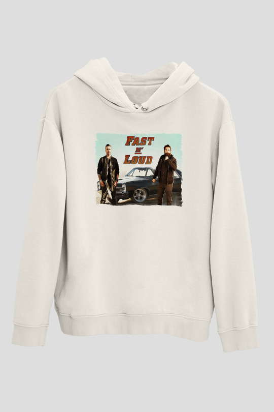 Fast N' Loud Beyaz Unisex Hoodie