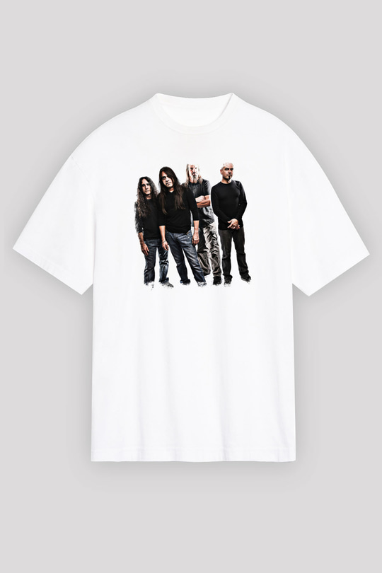 Fates Warning Baskılı Unisex Beyaz Oversize Tişört