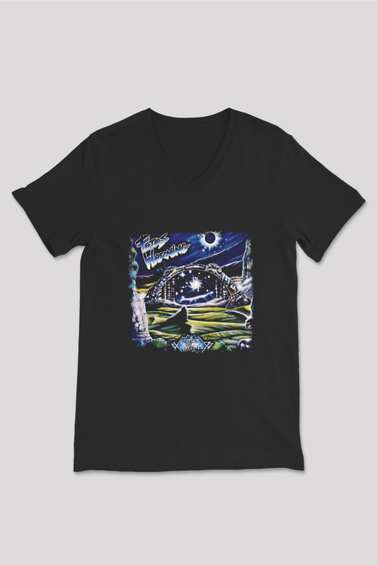 Fates Warning Baskılı Unisex Siyah V Yaka Tişört