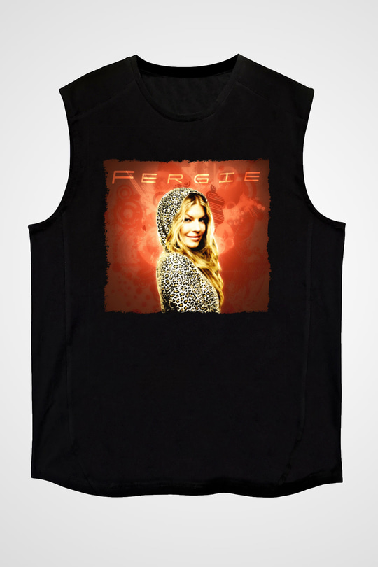 Fergie Siyah Unisex Kolsuz Tişört