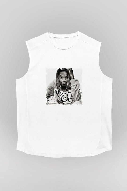 Fetty Wap Baskılı Unisex Beyaz Kolsuz Tişört
