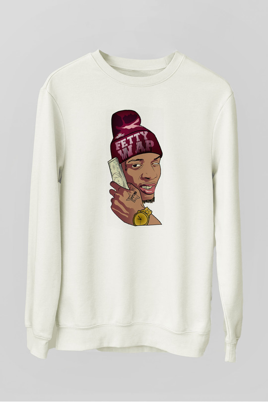 Fetty Wap Beyaz Unisex Sweatshirt