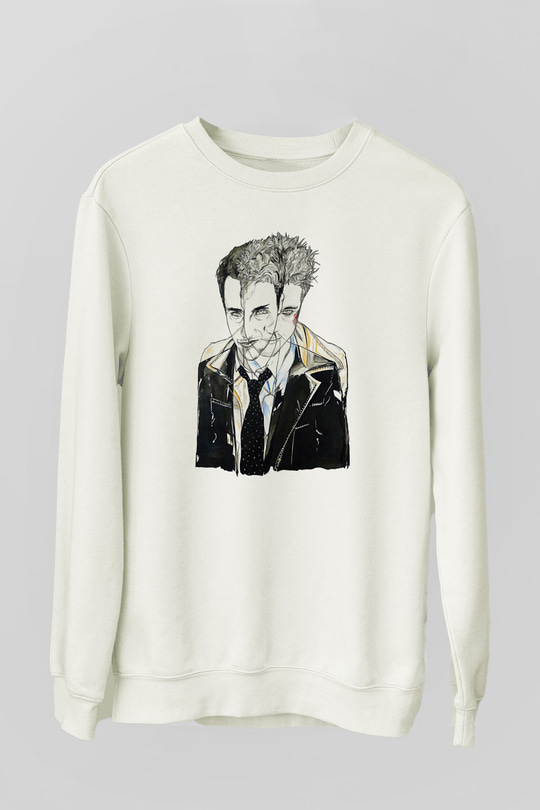 Fight Club (Tyler Durden) Baskılı Beyaz Unisex Sweatshirt