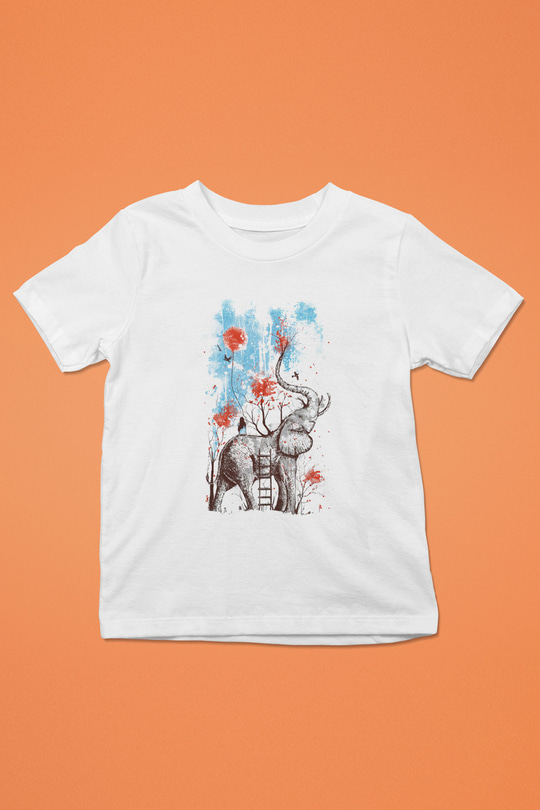Fil Beyaz Unisex Çocuk Tişört