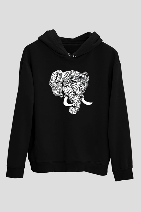 Fil Siyah Unisex Hoodie