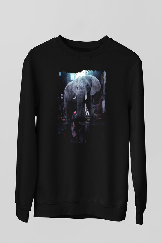 Fil Siyah Unisex Sweatshirt
