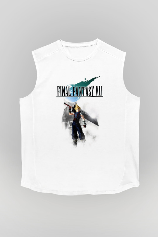 Final Fantasy Beyaz Unisex Kolsuz Tişört