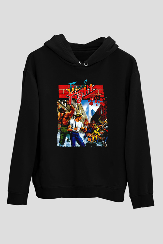 Final Fight Siyah Unisex Hoodie