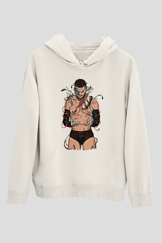 Finn Balor Baskılı Beyaz Unisex Hoodie