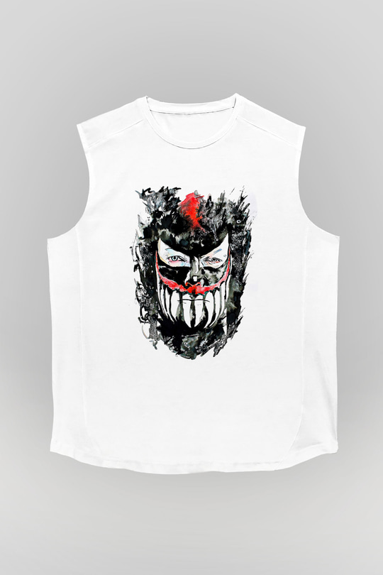Finn Balor Baskılı Beyaz Unisex Kolsuz Tişört - Tshirt