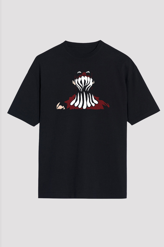Finn Balor Baskılı Unisex Siyah Oversize Tişört - Tshirt