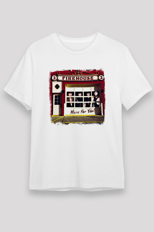 FireHouse Baskılı Unisex Beyaz Tişört