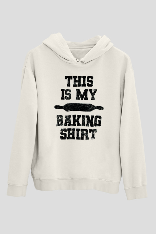 Fırıncı Beyaz Unisex Kapüşonlu Sweatshirt