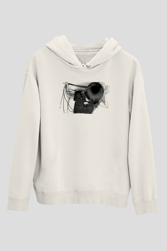 Fit For Rivals Baskılı Beyaz Unisex Kapüşonlu Sweatshirt