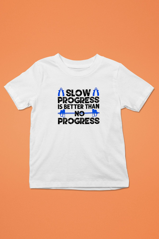 Fitness Baskılı Unisex Beyaz Çocuk Tişört - Tshirt
