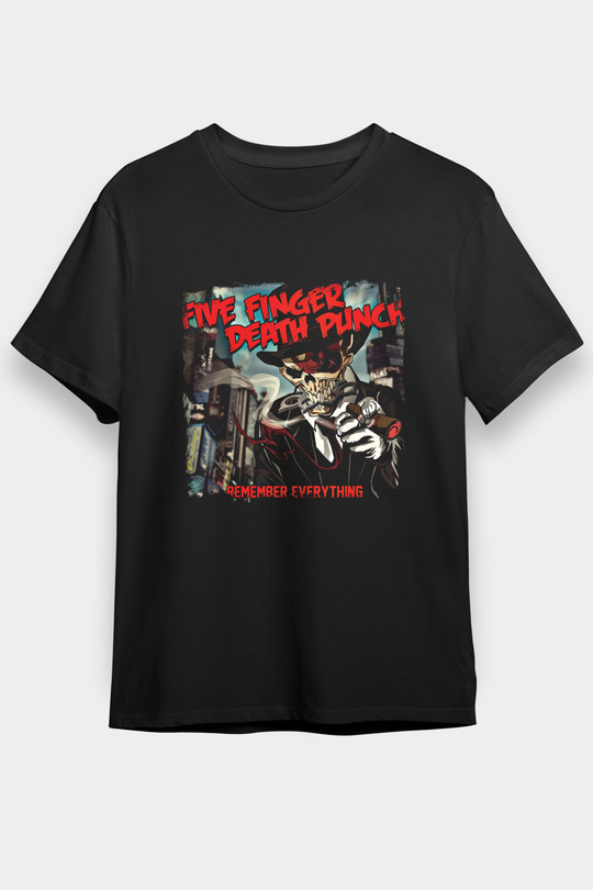 Five Finger Death Punch Baskılı Unisex Siyah Tişört