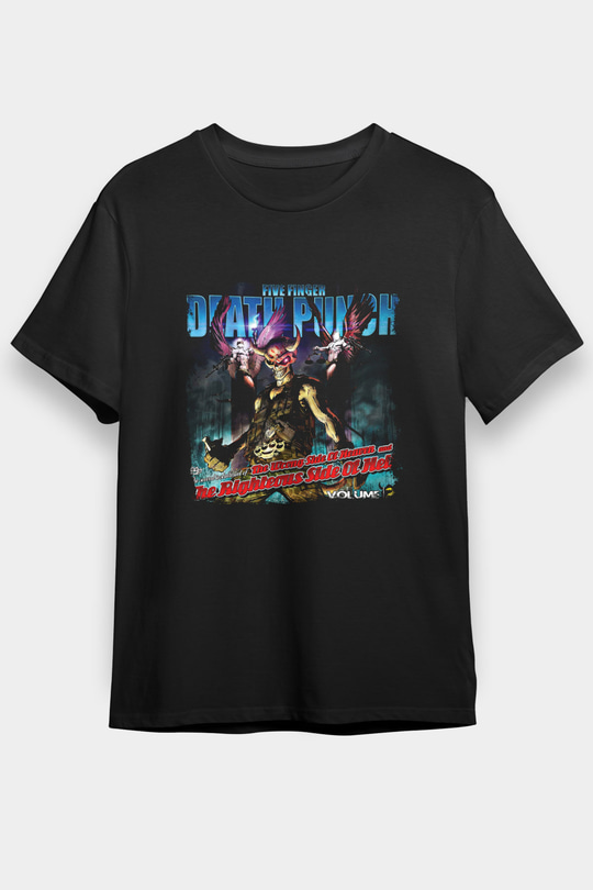 Five Finger Death Punch Baskılı Unisex Siyah Tişört