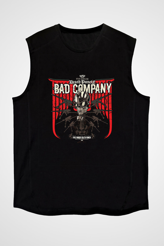 Five Finger Death Punch Baskılı Unisex Siyah Kolsuz Tişört