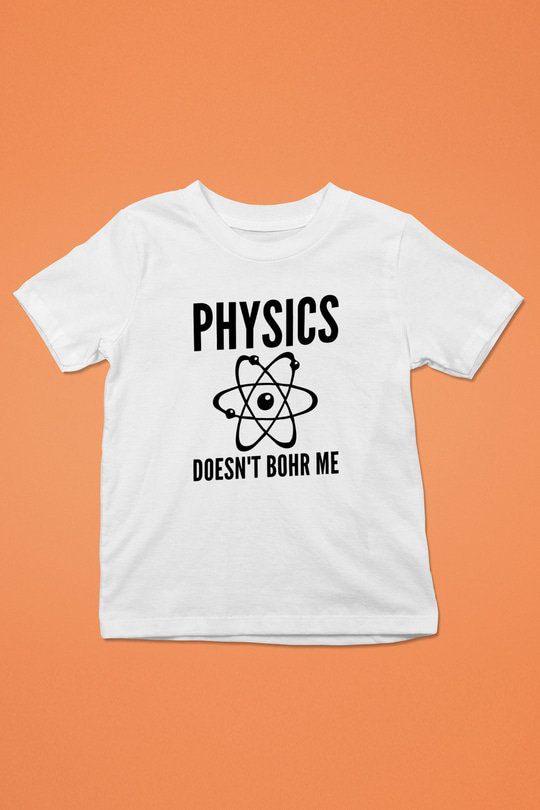 Fizik Atom Modeli Baskılı Unisex Beyaz Çocuk Tişörtü - Tshirt