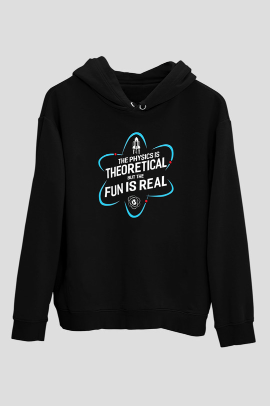 Fizik Teorik Baskılı Unisex Siyah Hoodie