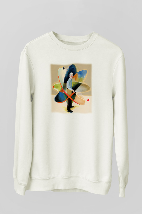 Fizikçi Beyaz Unisex Sweatshirt