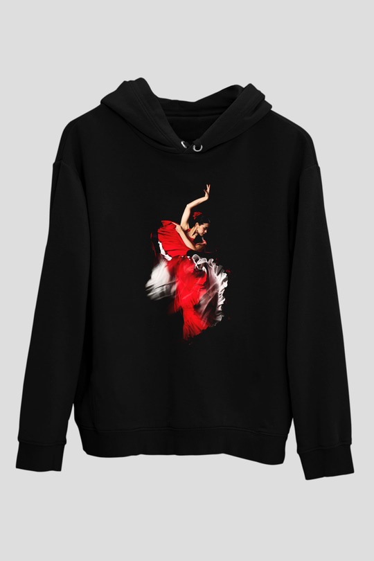 Flamenko Siyah Unisex Hoodie