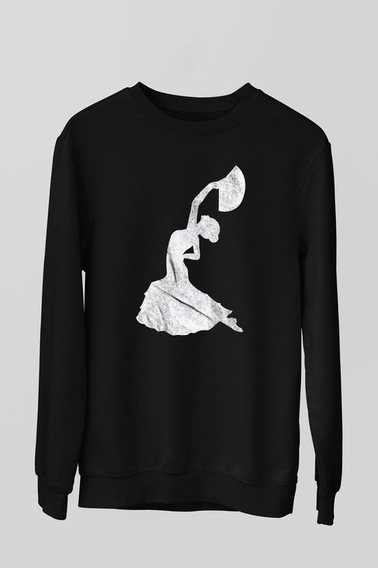 Flamenko Siyah Unisex Sweatshirt