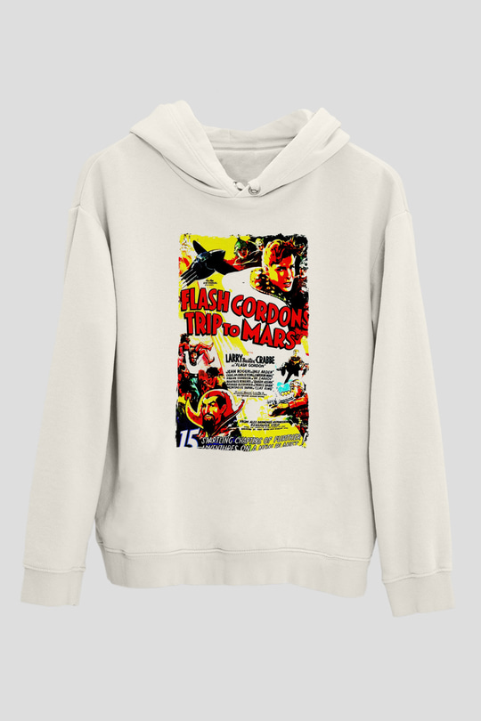 Flash Gordon Beyaz Unisex Hoodie