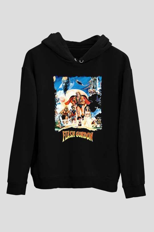 Flash Gordon Siyah Unisex Hoodie