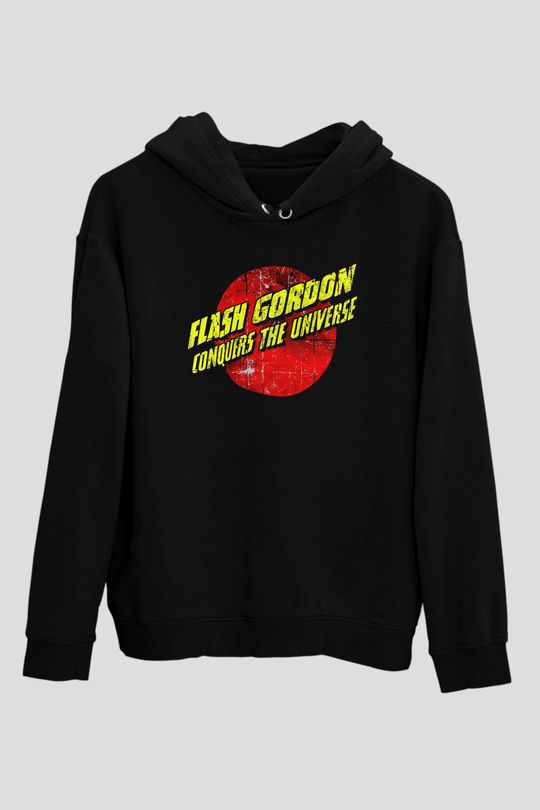 Flash Gordon Siyah Unisex Hoodie