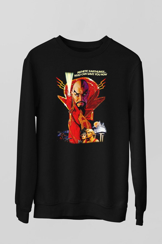 Flash Gordon Siyah Unisex  Sweatshirt