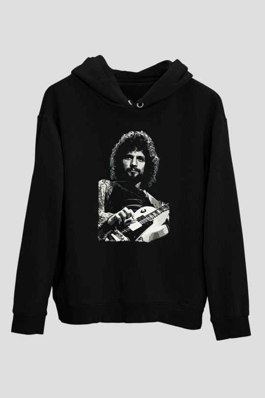 Fleetwod Mac Baskılı Unisex Siyah Kapüşonlu Sweatshirt