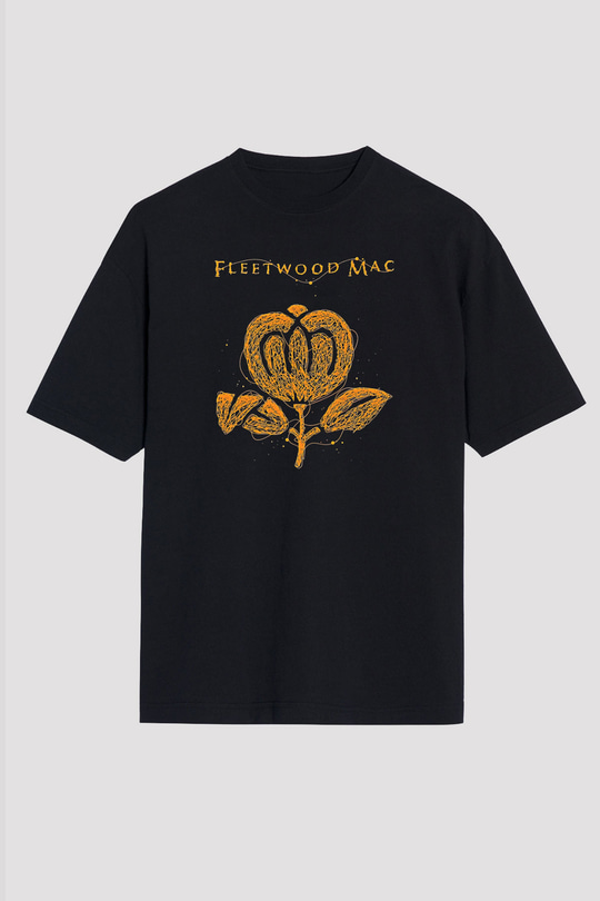 Fleetwod Mac Baskılı Unisex Siyah Oversize Tişört - Tshirt