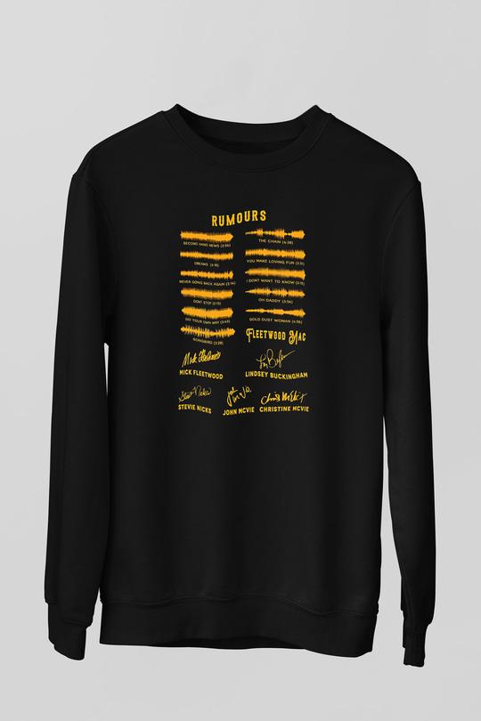 Fleetwod Mac Baskılı Unisex Siyah Sweatshirt