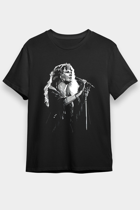 Fleetwod Mac Baskılı Unisex Siyah Tişört - Tshirt