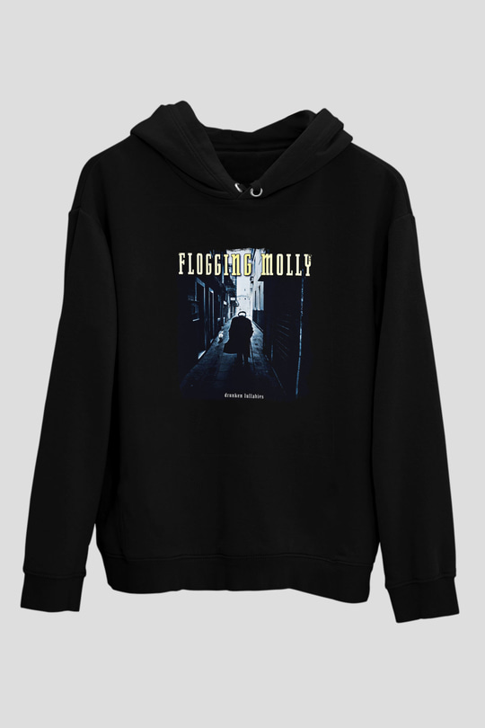 Flogging Molly Baskılı Unisex Siyah Hoodie