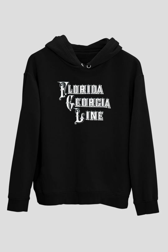 Florida Georgia Line Siyah Unisex Kapüşonlu Sweatshirt