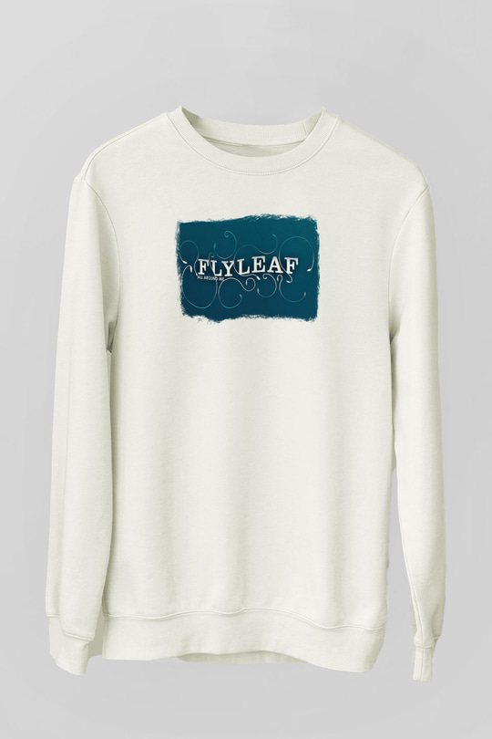 Flyleaf Baskılı Unisex Beyaz Sweatshirt