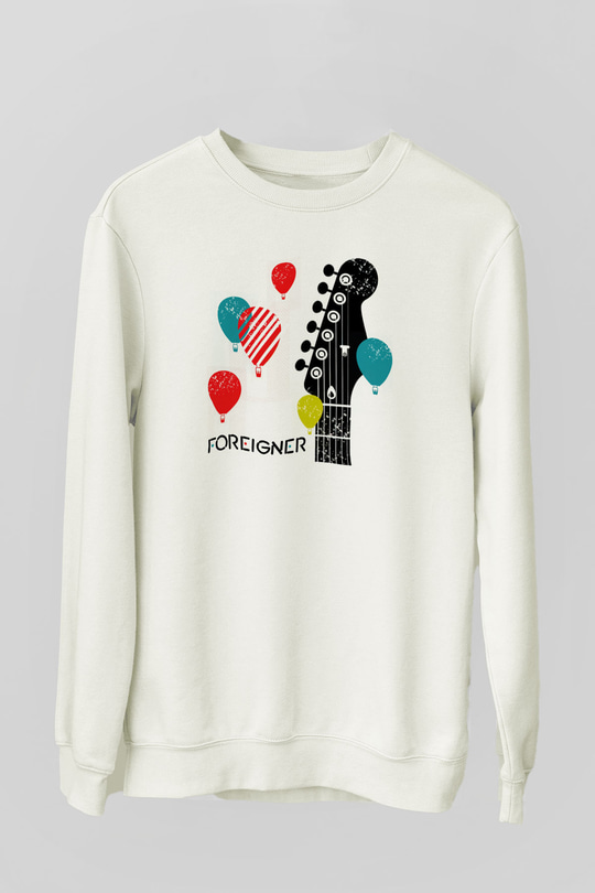 Foreigner Beyaz Unisex Sweatshirt