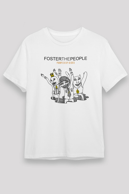 Foster the People Baskılı Unisex Beyaz Tişört