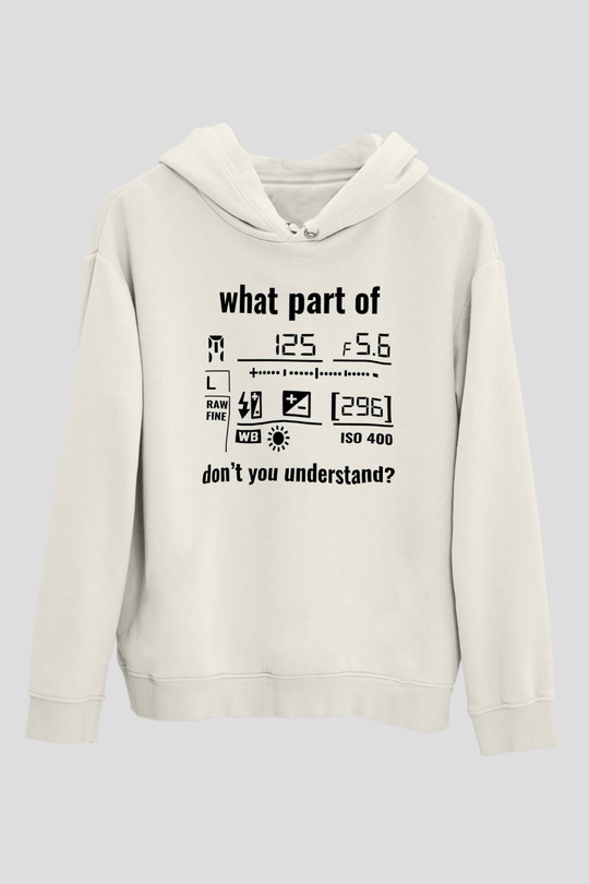 Fotoğrafçı Beyaz Unisex Kapüşonlu Sweatshirt