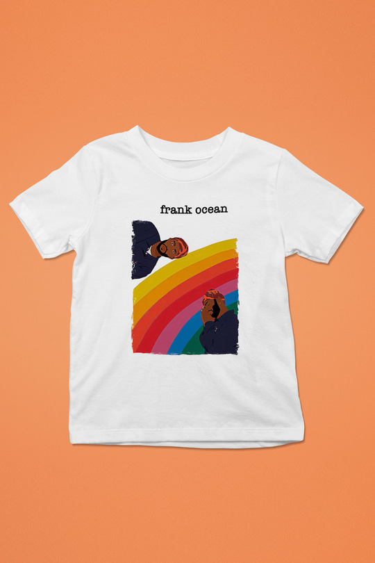Frank Ocean Baskılı Beyaz Unisex Beyaz Çocuk Tişört - Tshirt
